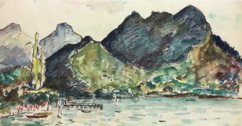 Maritime Original Art - Harbor, c.1950