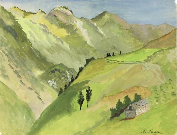 Mountains Original Art - Valley in Springtime, M. Lecoeur, C.1960