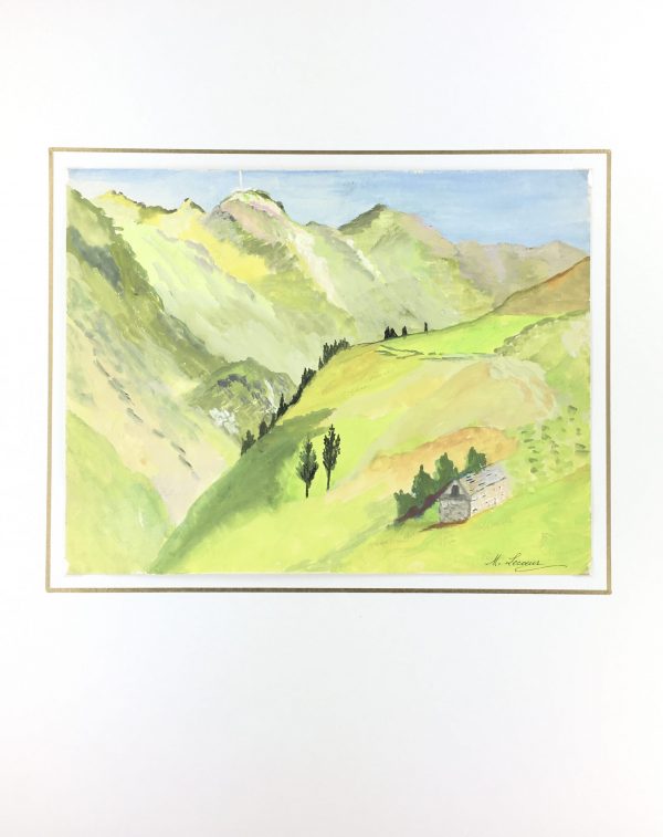 Mountains Original Art - Valley in Springtime, M. Lecoeur, C.1960