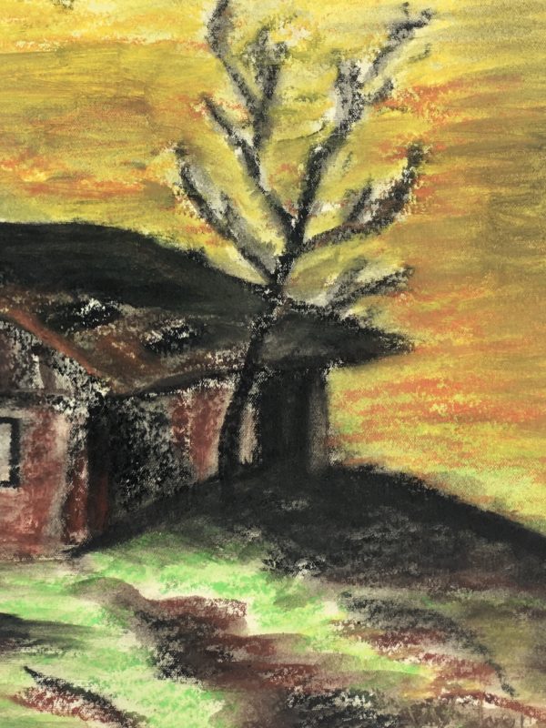 Mountains Original Art - Mountain Lodge, Signed, 1966