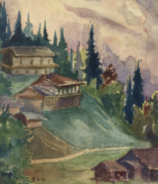 Mountains Original Art - Mountain View 1896,