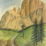 Mountains Original Art - Dolomites, Hans Piaskowski, 1956