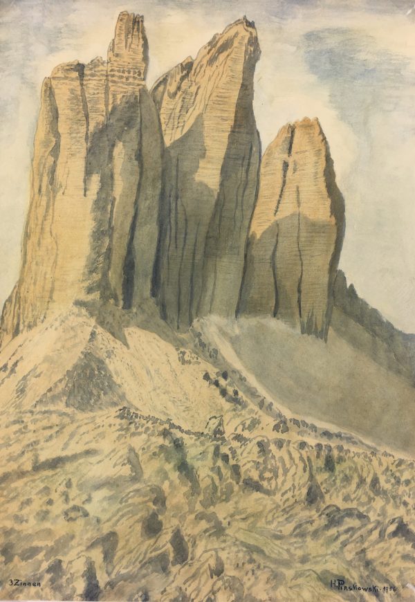 Mountains Original Art - Dolomites, Hans Piaskowski, 1956