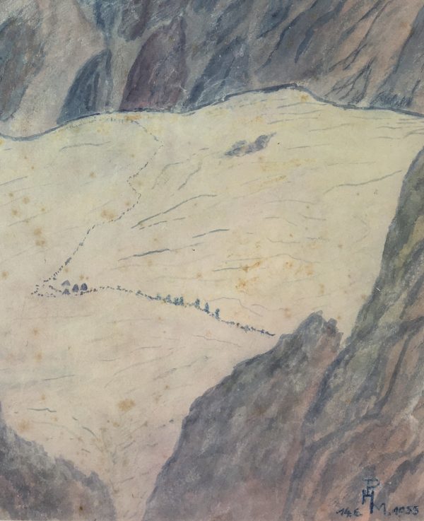Mountains Original Art - Karkorum, Hans Piaskowski, 1956