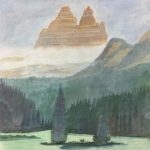 Mountains Original Art - Misurina see, Hans Piaskowski, 1956