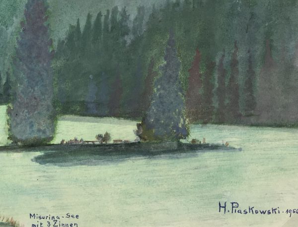 Mountains Original Art - Misurina see, Hans Piaskowski, 1956
