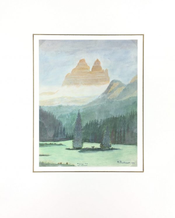 Mountains Original Art - Misurina see, Hans Piaskowski, 1956