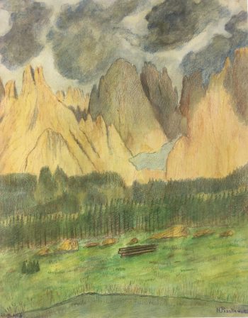 Mountains Original Art - Dolomites, Hans Piaskowski, 1956