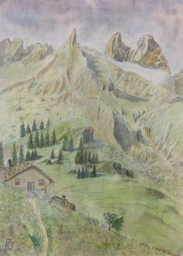 Mountains Original Art - Dolomites, Hans Piaskowski, 1955