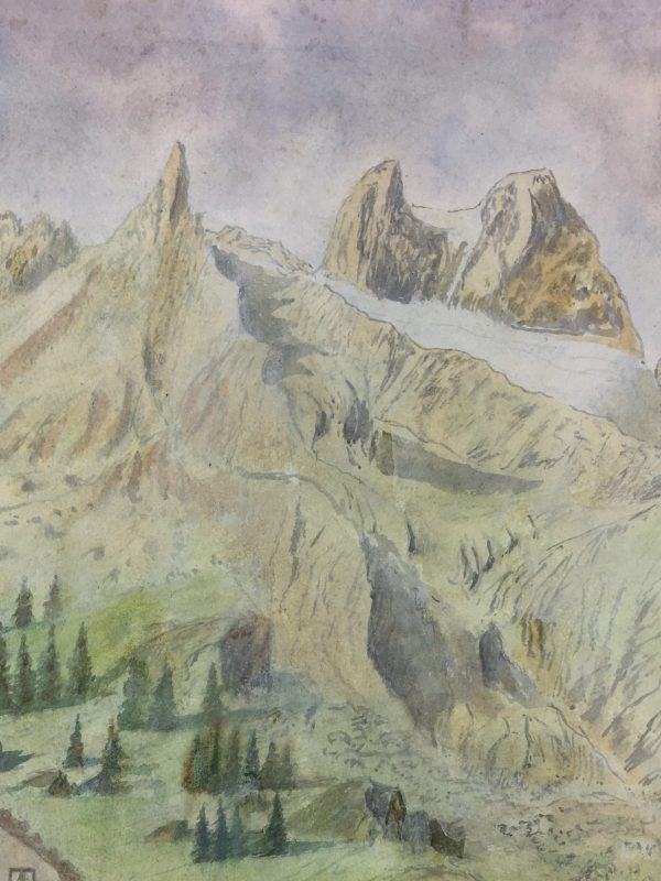 Mountains Original Art - Dolomites, Hans Piaskowski, 1955
