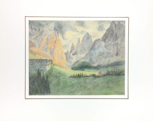 Mountains Original Art - Towering Mountains, Hans Piaskowski, 1950