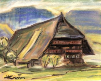 Mountains Original Art - Chalet, H krana, C.1970