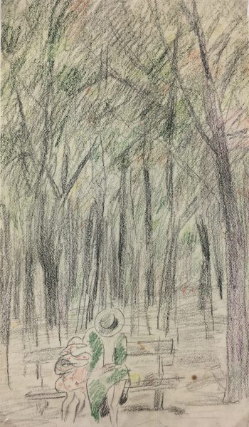 Paris, France Original Art - Paris Park, Gabriel Spat (1890-1967), C.1930