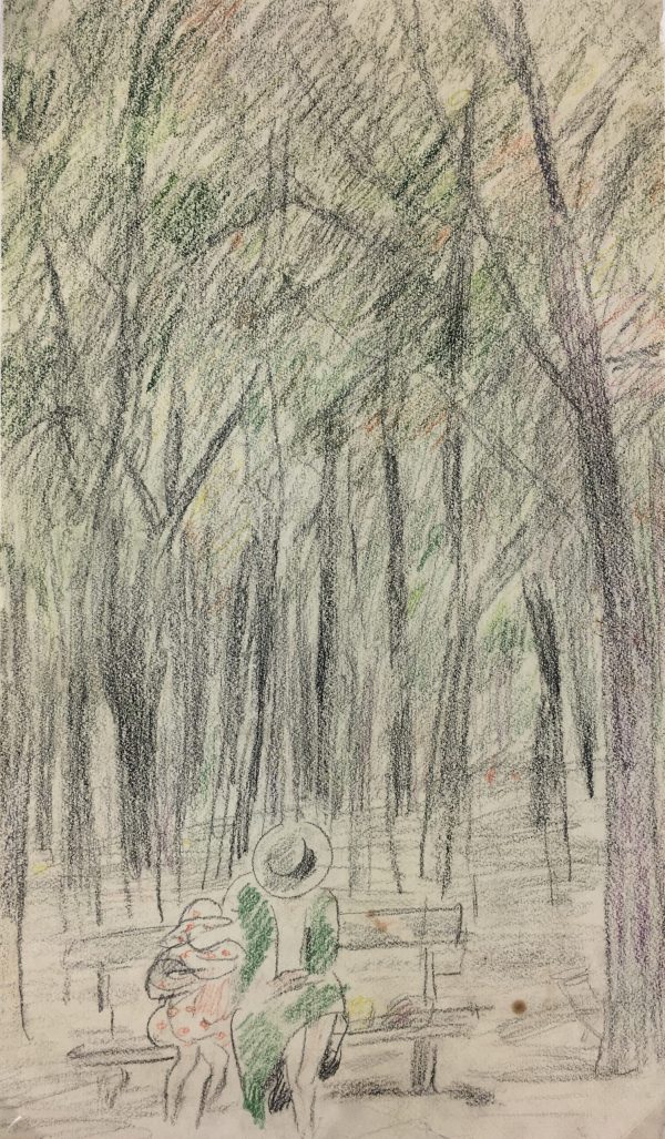 Paris, France Original Art - Paris Park, Gabriel Spat (1890-1967), C.1930