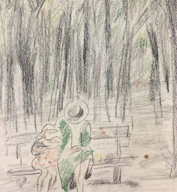 Paris, France Original Art - Paris Park, Gabriel Spat (1890-1967), C.1930