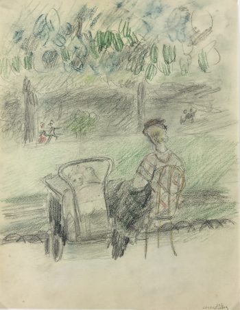Paris, France Original Art - Paris Garden, Gabriel Spat (1890-1967), 1929