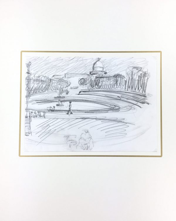 Paris, France Original Art - Luxembourg Gardens, 1980s