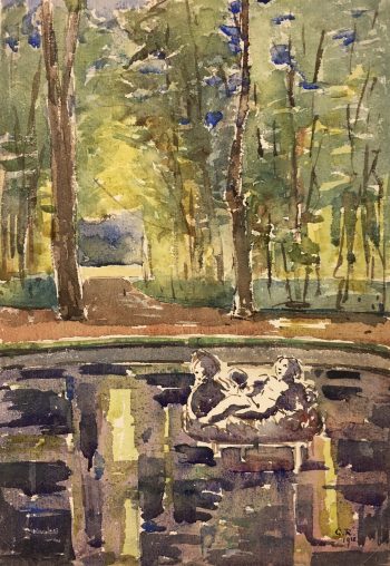 Paris, France Original Art - Versailles Gardens, G.R., 1918