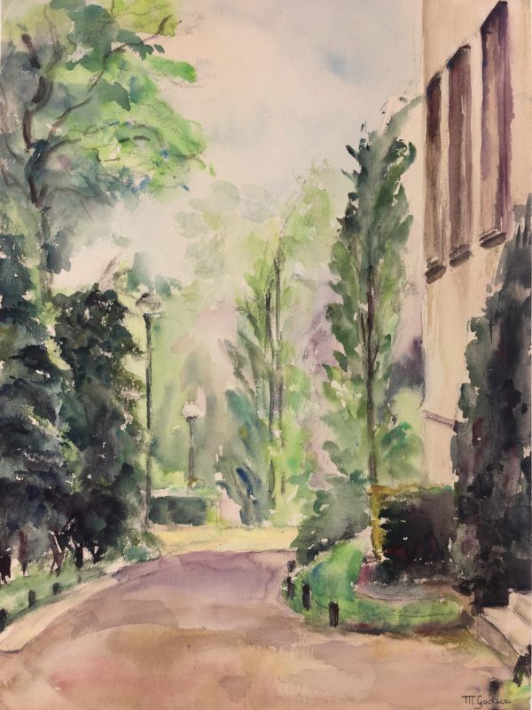 Paris, France Original Art - Villa Gardens, M. Godier, C.1940
