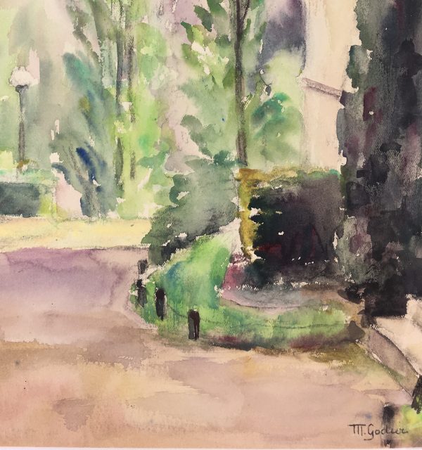 Paris, France Original Art - Villa Gardens, M. Godier, C.1940