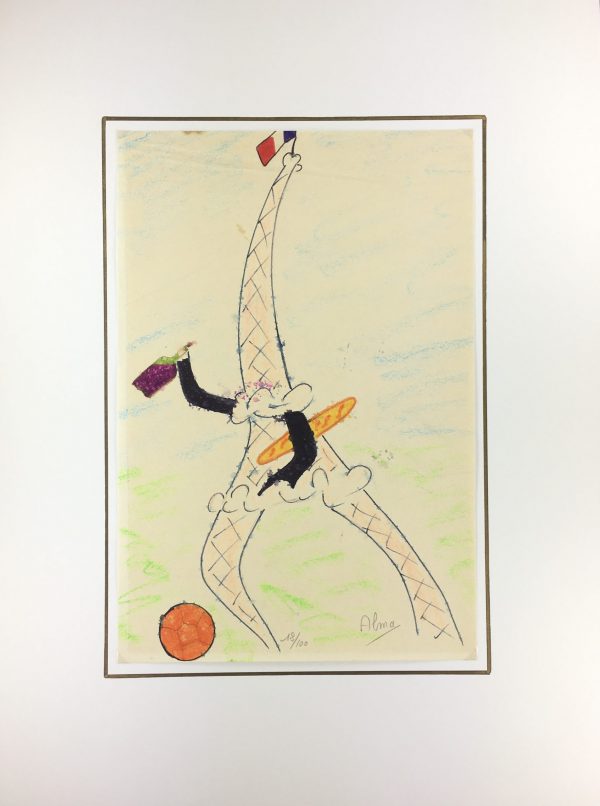 Paris, France Original Art - Eiffel Tower, Alma, C.1950