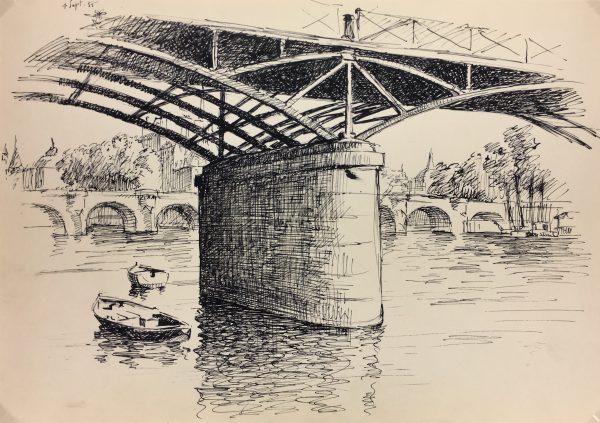 Paris, France Original Art - Port des Arts, Andre Lafond, 1955