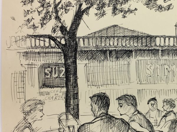 Paris, France Original Art - Paris Cafe, Andre Lafond, 1955