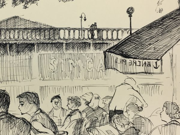 Paris, France Original Art - Paris Cafe, Andre Lafond, 1955