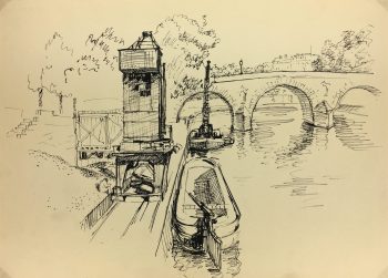 Paris, France Original Art - Port Neuf, Andre Lafond, 1955