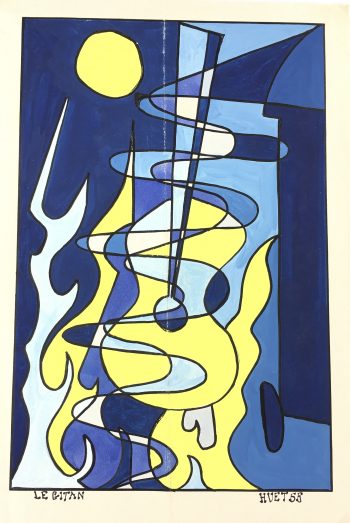 Performance Original Art - Midnight Guitar, Huet, 1955