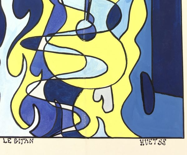 Performance Original Art - Midnight Guitar, Huet, 1955