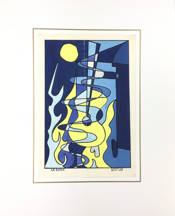 Performance Original Art - Midnight Guitar, Huet, 1955