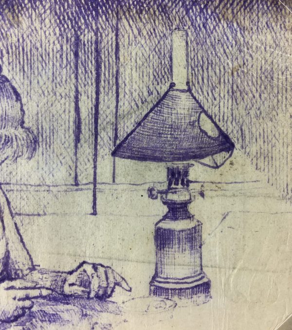 Portraits Original Art - Sewing, Emile Cravoisier, C.1930
