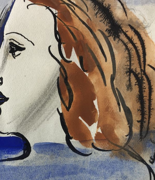 Portraits Original Art - Seascape Woman, Albert Viale, C.1940