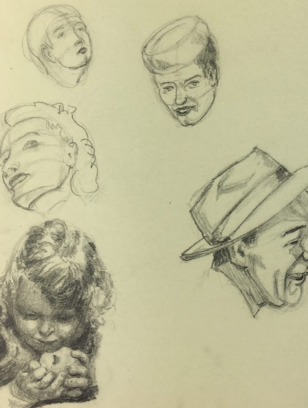 Portraits Original Art - Drawings, Werner Bell, C.1960
