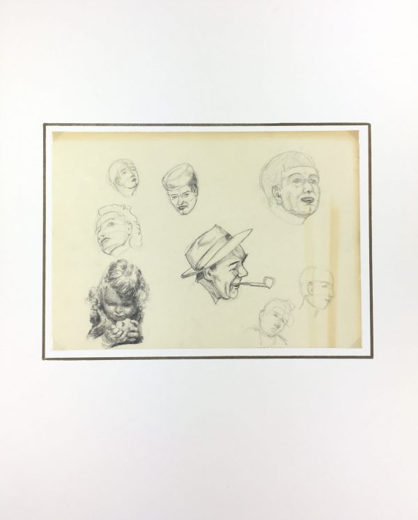 Portraits Original Art - Drawings, Werner Bell, C.1960