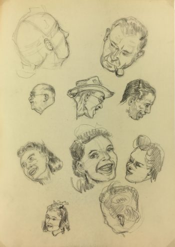 Portraits Original Art - Drawings, Werner Bell, C.1960