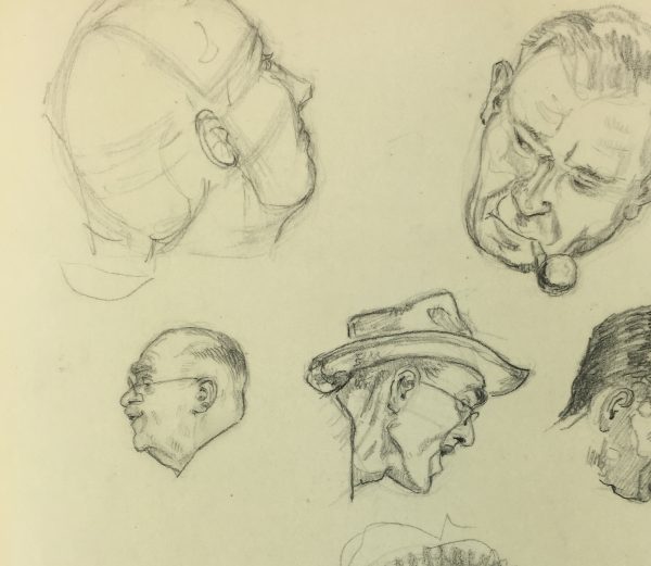 Portraits Original Art - Drawings, Werner Bell, C.1960