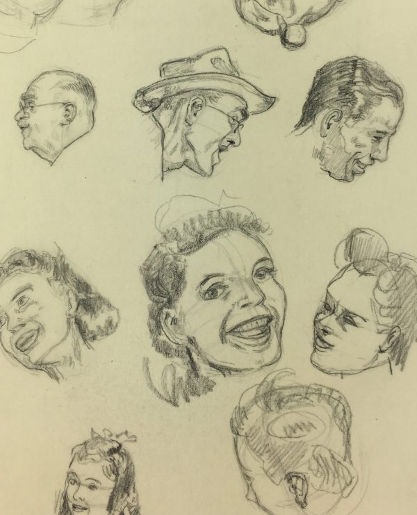 Portraits Original Art - Drawings, Werner Bell, C.1960