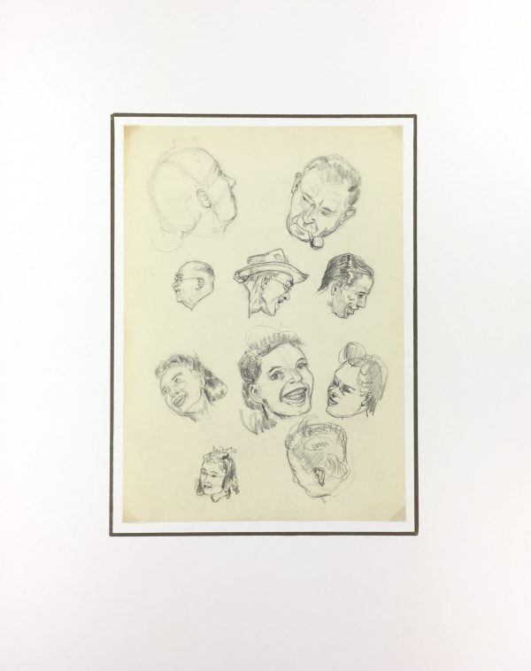 Portraits Original Art - Drawings, Werner Bell, C.1960