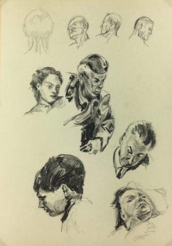 Portraits Original Art - Drawings, Werner Bell (1895-78), C.1960