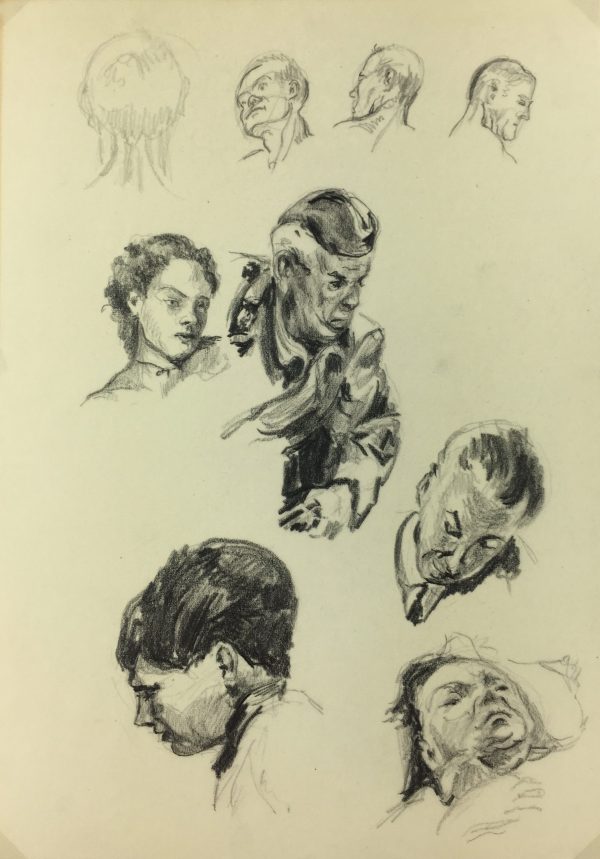 Portraits Original Art - Drawings, Werner Bell (1895-78), C.1960