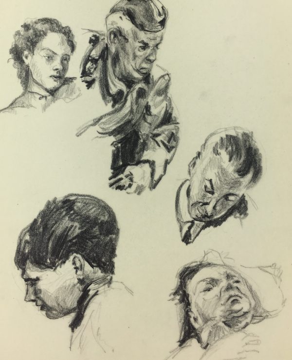 Portraits Original Art - Drawings, Werner Bell (1895-78), C.1960