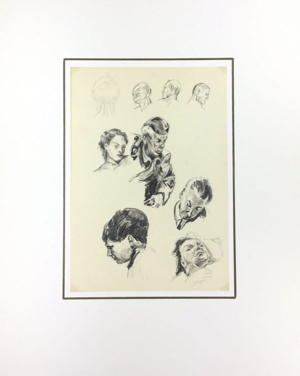 Portraits Original Art - Drawings, Werner Bell (1895-78), C.1960