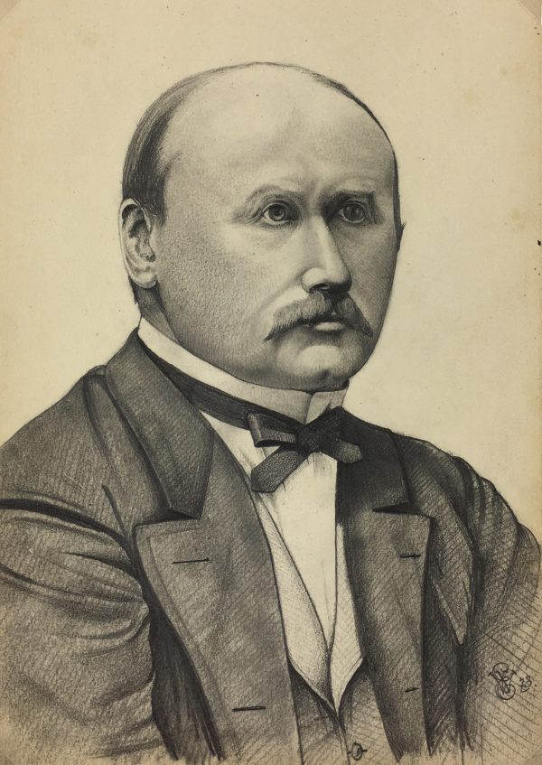 Portraits Original Art - Portrait, E. Wollenweber, 1873