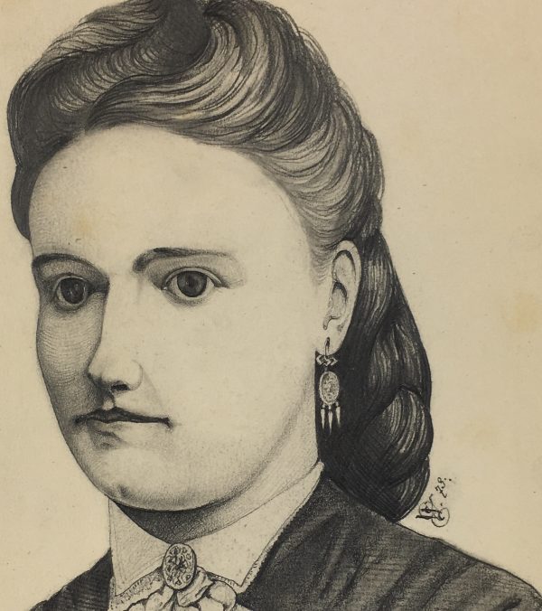 Portraits Original Art - Portrait, E. Wollenweber, 1873