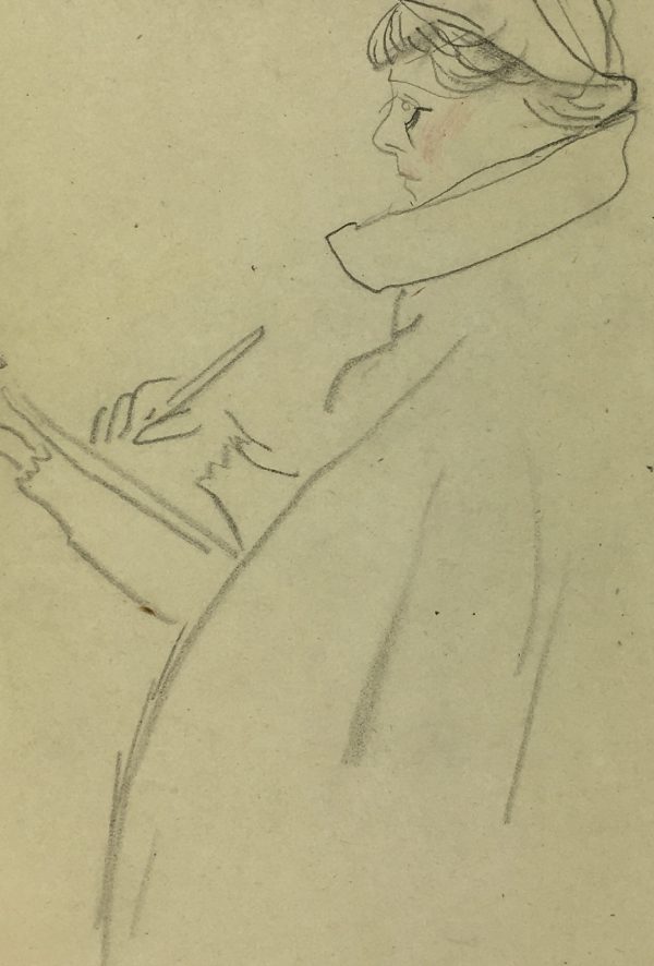 Portraits Original Art - Writing, Gabriel Spat (1890-1967), C.1930