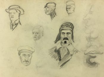 Portraits Original Art - Pencil Drawings, C.1920