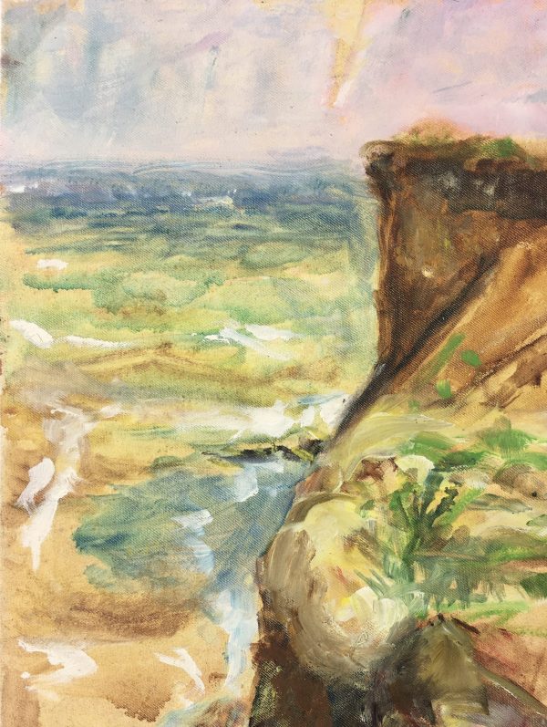 Rivers Original Art - Cliff Landscape, English, C.1960