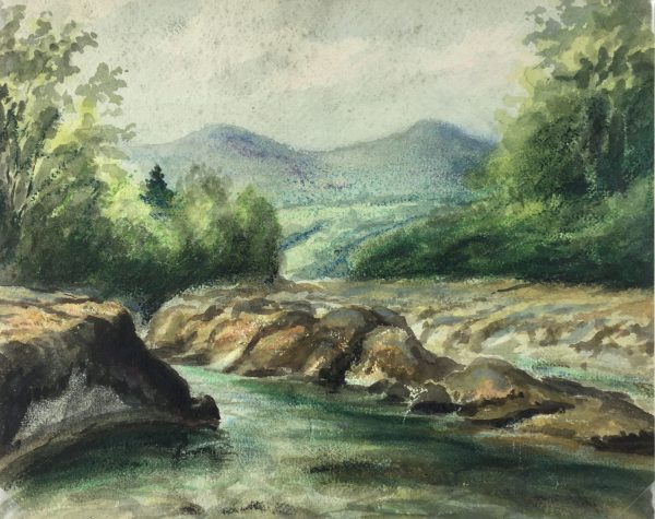 Rivers Original Art - Bucolic Stream, C.1930